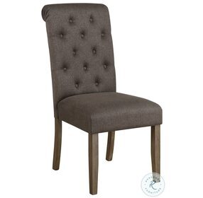 Balboa Rustic Brown And Grey Tufted Back Side Chair Set of 2