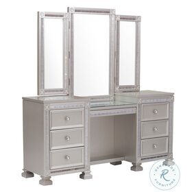Bevelle Silver Vanity With Mirror