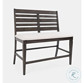 Lincoln Square Medium Brown and White Fabric Counter Height Bench