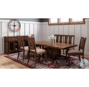 Mission Viejo Rustic Natural Brown Adjustable Extendable Dining Room Set