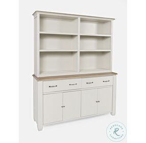 Dana Point Vintage White Buffet With Hutch