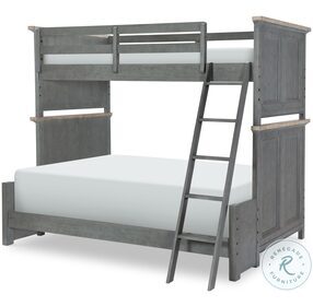 Cone Mills Distressed Denim And Stone Washed Twin Over Full Bunk Bed