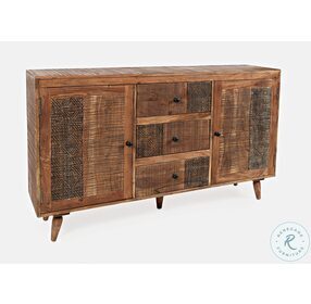 Urban Village Natural 3 Drawer And 2 Door Accent Chest