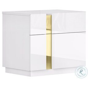 Kyoto White and Gold Lacquer Nightstand