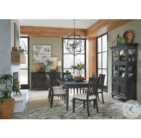 Calistoga Weathered Charcoal Rectangular Extendable Dining Room Set