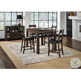 Mariposa Warm Gray Leg Extendable Counter Height Dining Room Set