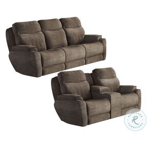 Show Stopper Brindle Reclining Living Room Set with Power Headrest