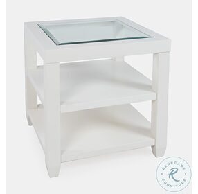Urban Icon White Glass Inlay End Table