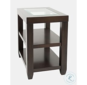 Urban Icon Merlot Glass Inlay Chairside Table