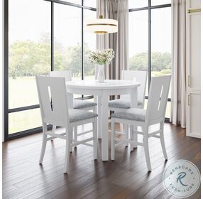 Urban Icon White 42" Round Glass Inlay Counter Height Dining Room Set