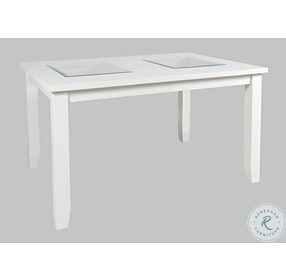 Urban Icon White 66" Glass Inlay Extendable Dining Table