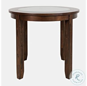 Urban Icon Merlot 42" Round Glass Inlay Counter Height Dining Table