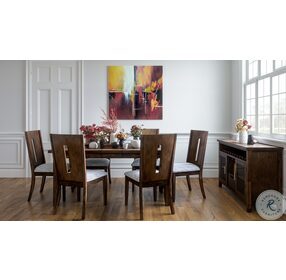 Urban Icon Merlot Glass Inlay Extendable Dining Room Set