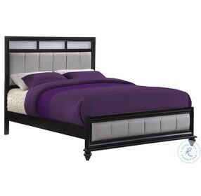 Barzini Black Upholstered Queen Panel Bed