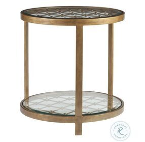 Metal Designs Antique Copper Royere Round End Table