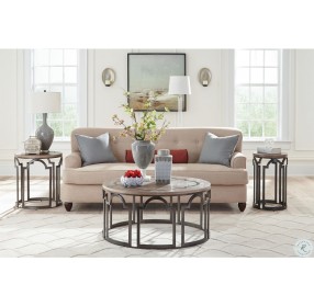 Estelle Washed Gray Round Occasional Table Set