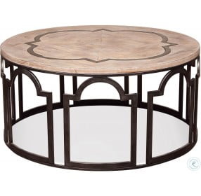 Estelle Washed Gray Round Cocktail Table