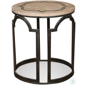 Estelle Washed Gray Round End Table