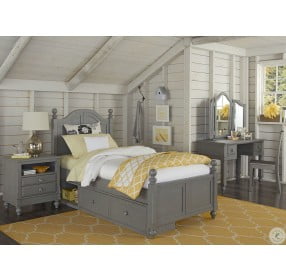 Lake House Stone Payton Youth Poster Bedroom Set With Two Storage Units