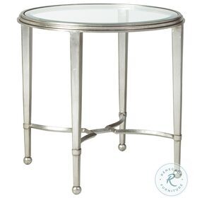 Metal Designs Silver Leaf Sangiovese Round End Table