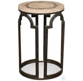 Estelle Washed Gray Round Chairside Table