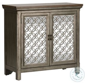 Eclectic Living Wire Brushed Gray And White 2 Door Accent Cabinet