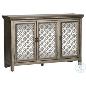 Eclectic Living Wire Brushed Gray And White 3 Door Accent Cabinet