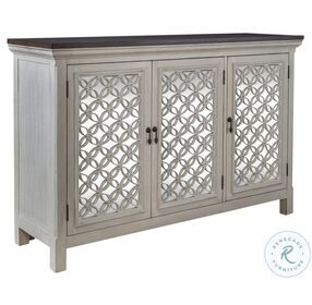 Westridge Wire Brushed Gray And White 3 Door Accent Cabinet