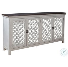 Westridge Wire Brushed Gray And White 4 Door Accent Cabinet