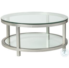 Metal Designs Silver Leaf Per Se Round Cocktail Table