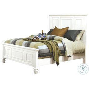 Sandy White Queen Panel Bed