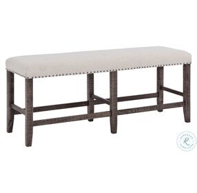 Willow Creek Distressed Brown Counter Height Bench