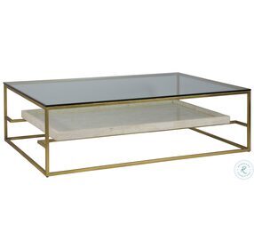Signature Designs Gold Foil And White Cumulus Large Rectangular Cocktail Table