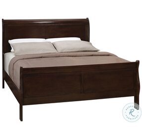 Louis Philippe Cappuccino King Sleigh Bed