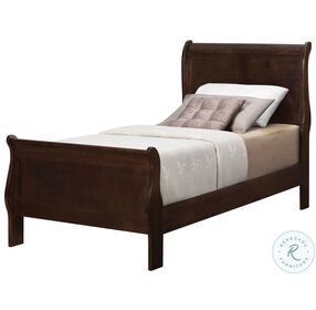 Louis Philippe Cappuccino Twin Sleigh Bed