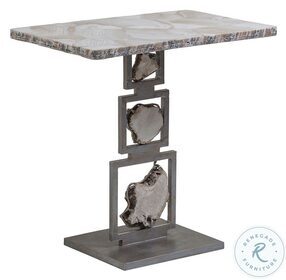 Signature Designs White Clam Shell And Antiqued Iron Frick Spot Table