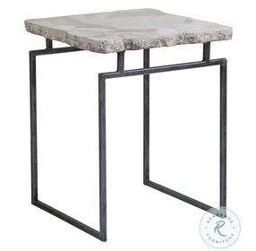 Signature Designs White Clam Shell And Antiqued Iron Gardner Spot Table