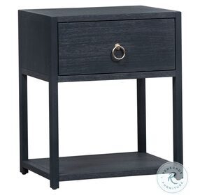 Midnight Wire Brushed Denim 1 Shelf Accent Table