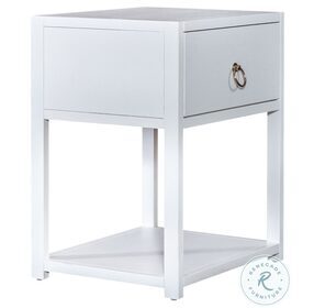 Midnight White 1 Drawer 1 Shelf Accent Table
