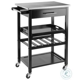 Anthony Black Stainless Steel Kitchen Cart