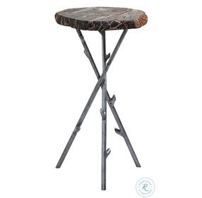 Signature Designs Petrified Wood And Antiqued Iron Shane Spot Table