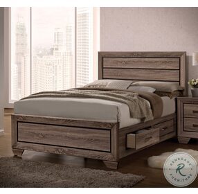 Kauffman Washed Taupe Queen Panel Storage Bed