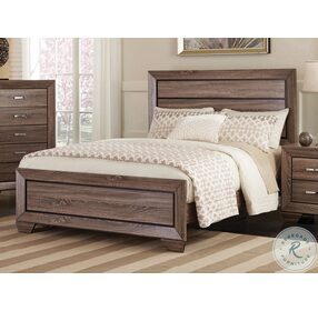 Kauffman Washed Taupe King Panel Bed