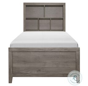 Woodrow Gray Twin Bookcase Storage Bed
