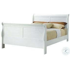 Louis Philippe White Full Sleigh Bed