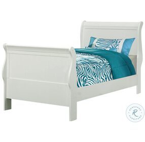 Louis Philippe White Twin Sleigh Bed