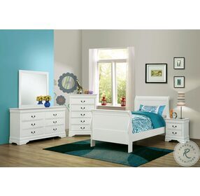 Louis Philippe White Youth Sleigh Bedroom set