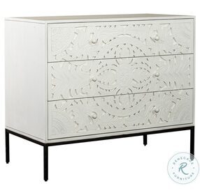 Woodlyn Weathered White Drawer Accent Cabinet