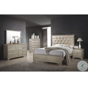 Beaumont Champagne Upholstered Panel Bedroom set