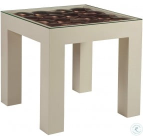 Credo Ivory Lacquer Square End Table
